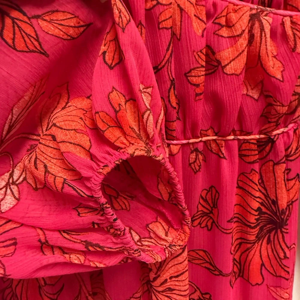 Jessica Simpson Sasha long-sleeve maxi blossoms floral print size small NWOT - Picture 6 of 11